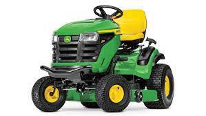 Product image - The John Deere S140 riding lawn tractor is the most affordable 48-inch deck model of the 100 Series line up. The 22-HP, V-Twin John Deere engine has plenty of power to handle tough mulching, mowing and bagging conditions (coverage up to 2 acres). The ride is comfortable. It features a hydrostatic transmission, side-by-side foot pedals, enhanced styling, adjustable controls, 15-in heat-resistant open back seat and a f